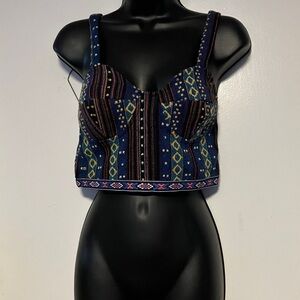 RAGA Multicolor Patterned Crop Top